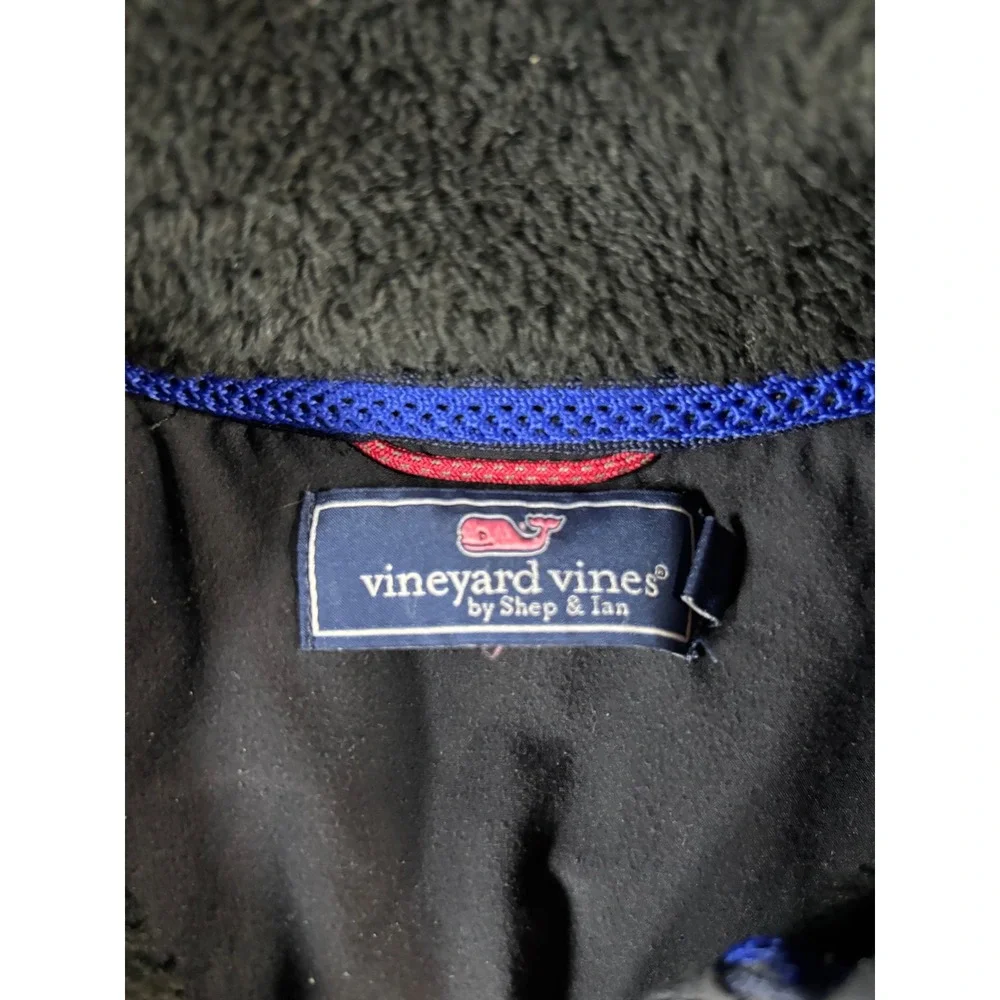 Vineyard Vines Mens Full Zip Fleece Hoodie Black Gray Mixed Media 1K001079 Small